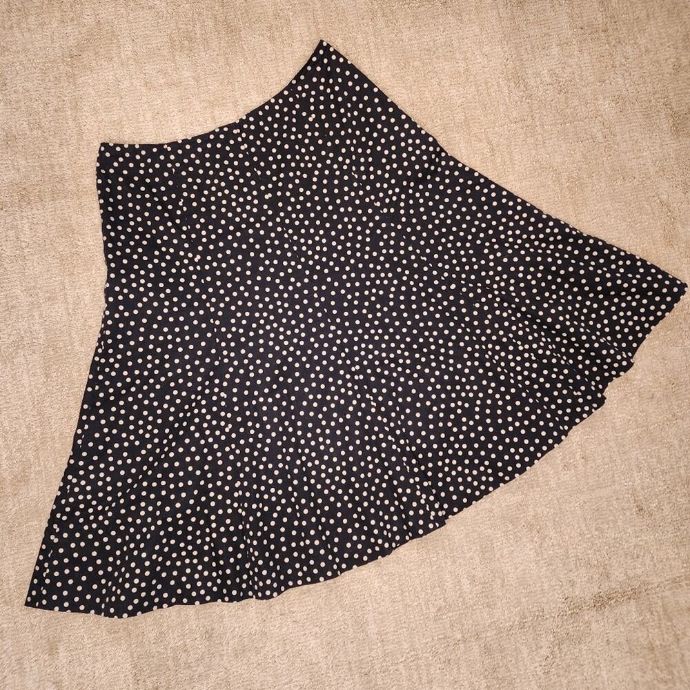 Jones New York Black Polka Dot Skirt Size 6 Petite